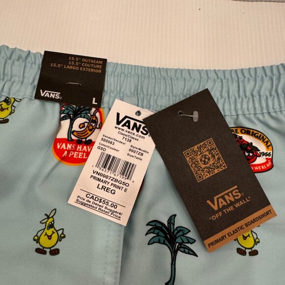 Boys Vans Blue Graphic Fruit Swim Shorts Large - NEW - Picture 3 of 6